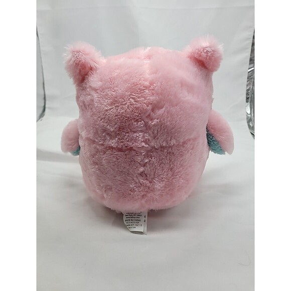 8" FAB.NY pink, turqois & yellow plush owl bank - Picture 11 of 15